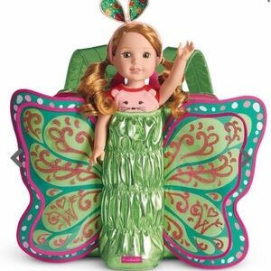 American Girl Wellie Wishers Green Butterfly Doll Carrier with Wings